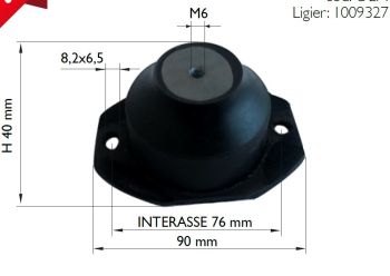 Engine support rubber, M6, Etu, Ligier JS RC / Microcar FC8,M8, MGO1-2 (1009327)