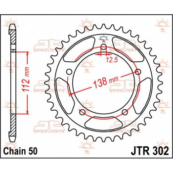 Tagumine hammasratas JT 42T 530