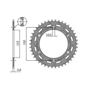 REAR SPROCKET 520 48T STEEL