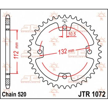 Tagumine hammasratas JT 38T 520