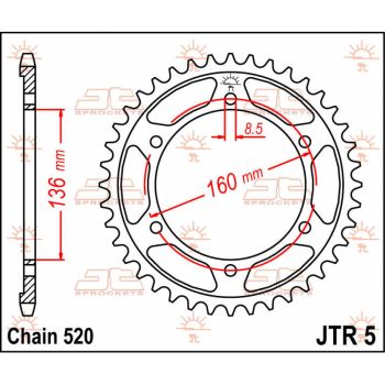 Tagumine hammasratas JT 45T 520