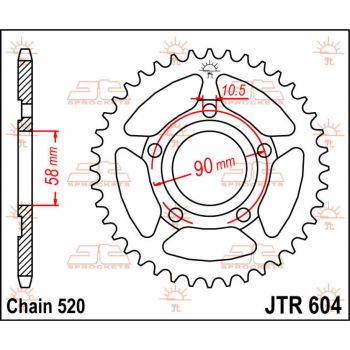 Tagumine hammasratas JT 38T 520