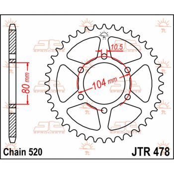 Tagumine hammasratas JT 43T 520