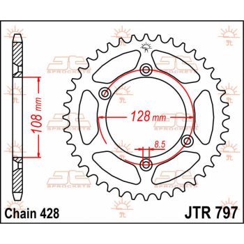 Tagumine hammasratas JT 57T 428