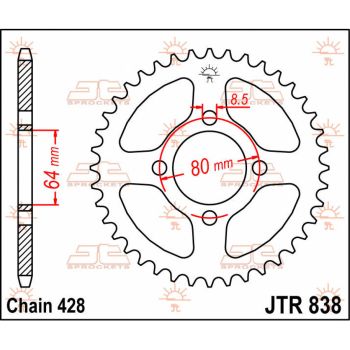 Tagumine hammasratas JT 39T 428
