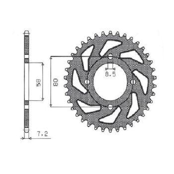 REAR SPROCKET 428 42T STE
