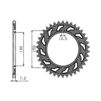 REAR SPROCKET 525 42T STE