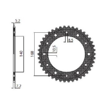 REAR SPROCKET 525 42T STE