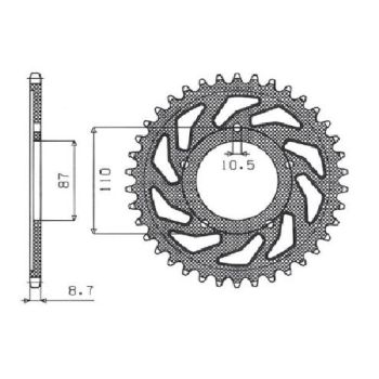 REAR SPROCKET 530 45T STE