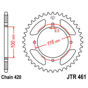 SPROCKET REAR 420 52T