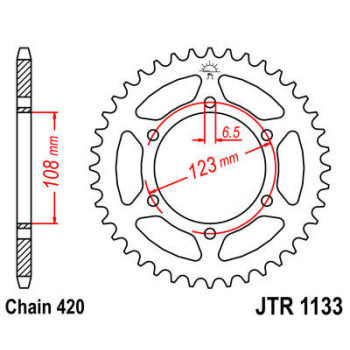 REAR SPROCKET 420 65T