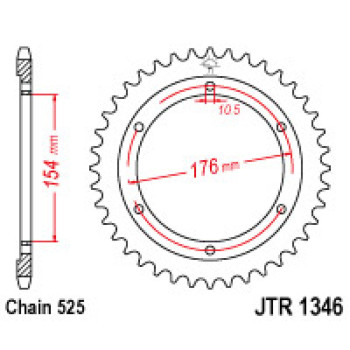 REAR SPROCKET 525 43T