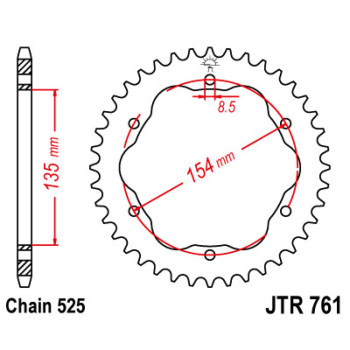 REAR SPROCKET 525 38T