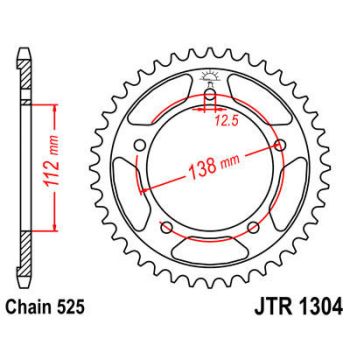 SPROCKET REAR 47T 525 BLK