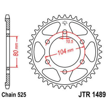 SPROCKET REAR 40T 525 BLK