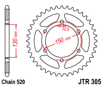 SPROCKET REAR 46T 520