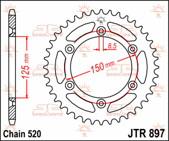 SPROCKET REAR 53T 520