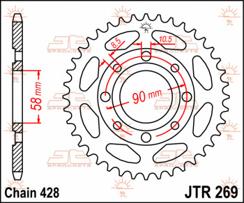 SPROCKET REAR 44T 428