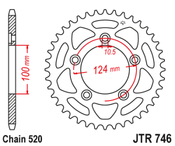 SPROCKET REAR 44T 520