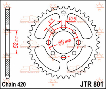 SPROCKET REAR 51T 420