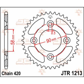 Tagumine hammasratas JT 37T 420