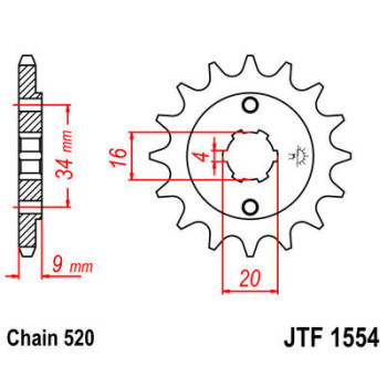 SPROCKET FRONT 520 15T