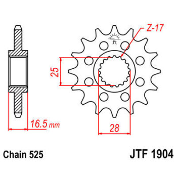 SPROCKET FRONT 525 15T