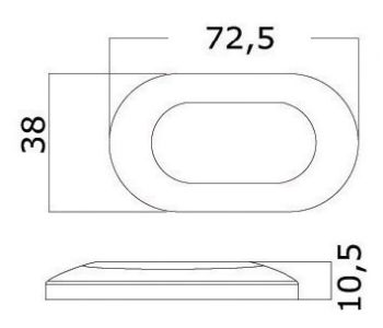 Oval, 6-led courtesy light white