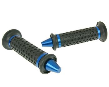 handlebar rubber grip set cone shaped blue