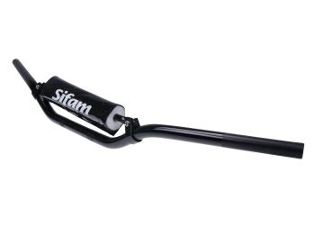 MX handlebar with cross brace and pad anodized aluminum black - 22mm