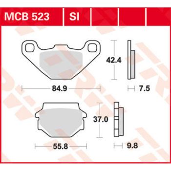 BRAKE PAD TRW MCB523SI