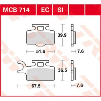 BRAKE PAD TRW MCB714SI