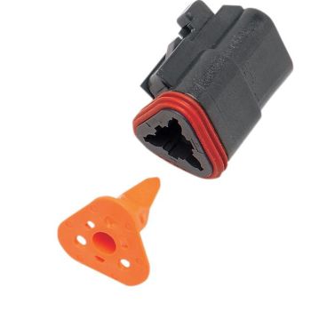 NAMZ PLUG,DEUTSCH,BLACK 3 PIN