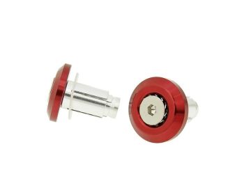 handlebar / bar end weights anti-vibration Mini CNC milled - red