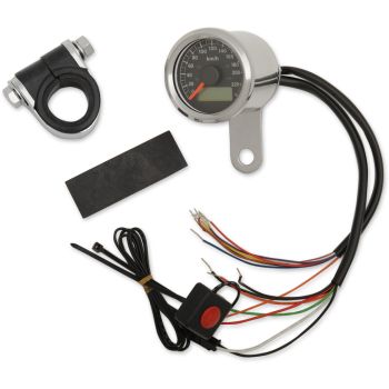 SPEEDO W/4LTS KPH SS/BLK