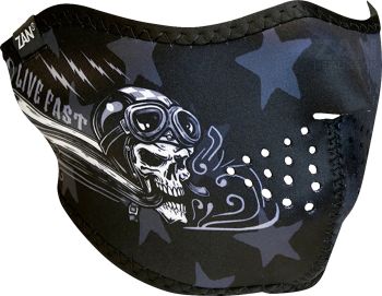 HALF MASK NEOPRN SKULL LIVE