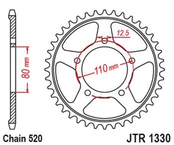 JT Rear Sprocket ZBK - Black Zinc JTR1330.45ZBK