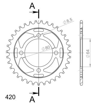Supersprox Rear sprocket 834.35