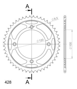 Supersprox Rear Sprocket Steel RFE-998:46