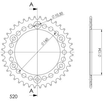 Supersprox Alu Rear sprocket HO Red 45