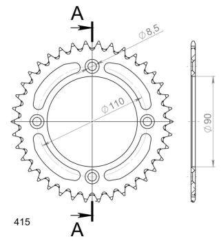 Supersprox Rear Sprocket Alu RAL-452:39 Black