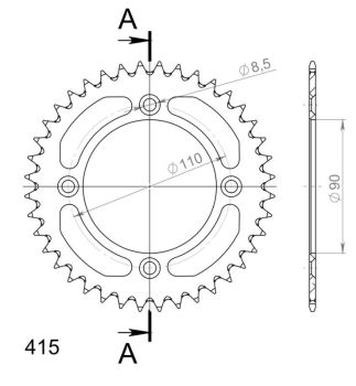 Supersprox Rear Sprocket Alu RAL-452:40 Black