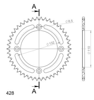 Supersprox Rear Sprocket Alu RAL-898:46 Blue