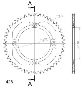 Supersprox Rear Sprocket Alu RAL-898:50 Black