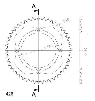 Supersprox Alu Rear sprocket KTM 85SX / Husqv. 85TC Orange 51