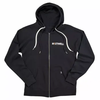 HOODIE BOLTS ZIP BLACK