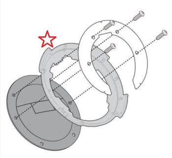 Givi Specific metal flange for fitting the TankLock tank bags