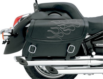 SADDLEBAG FLAME SLVR LG