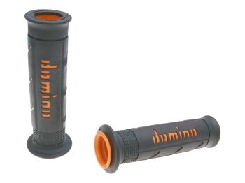 handlebar grip set Domino A250 on-road black / orange open end grips