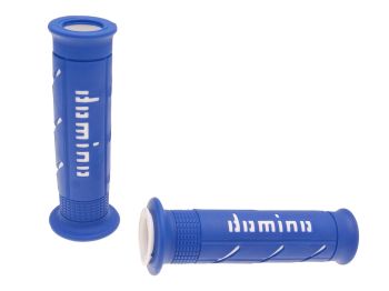 handlebar grip set Domino A250 on-road blue / white open end grips